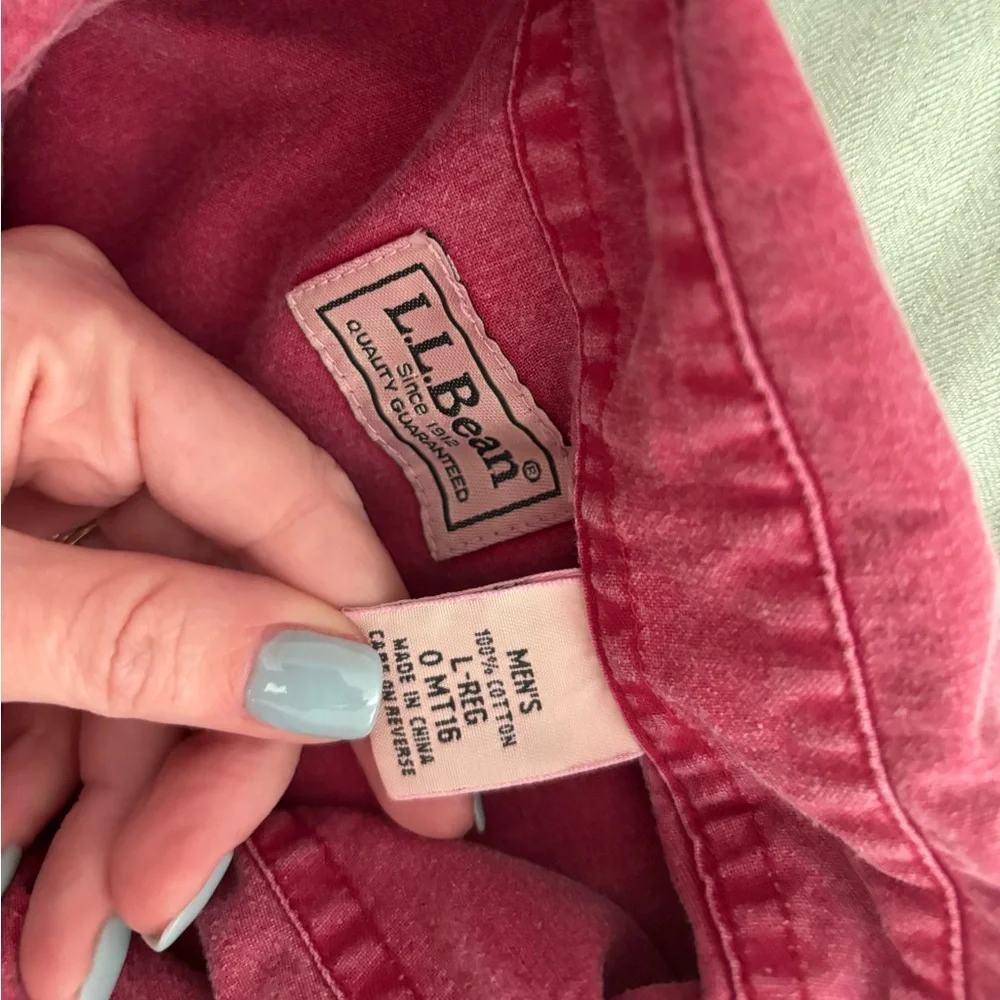 L.L. Bean Red Button-Up Shirt - Picture 2 of 3